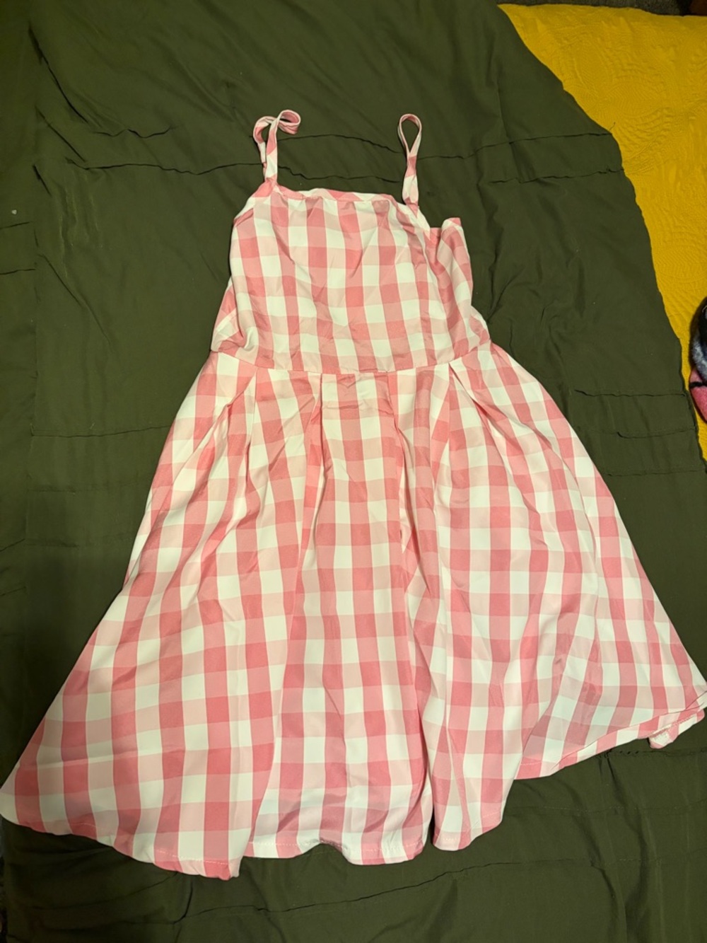 Barbie Movie Pink and White Gingham Dress - no belt — XL Lightweight costume